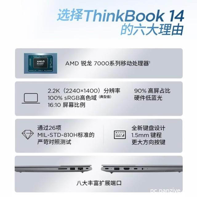 【限时优惠】ThinkBook 14锐龙版减820元仅需3999元